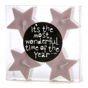 Theelichtjes - Sterren 5 stuks lila